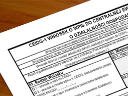 Firmę rejestruje się na nowym formularzu CEIDG-1