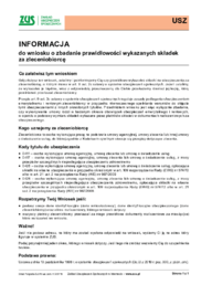 Informacja do wniosku o zbadanie prawidłowości wykazanych składek za zleceniobiorcę (ZUS USZ) - druki GOFIN