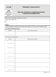 KRS-WM - Przedmiot działalności - załącznik do wniosku o rejestrację podmiotu w rejestrze przedsiębiorców - druki GOFIN