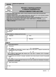 KRS-W2 - Wniosek o rejestrację podmiotu w rejestrze przedsiębiorców - spółka komandytowo-akcyjna - druki GOFIN