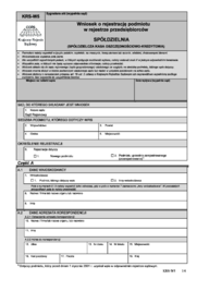 KRS-W5 - Wniosek o rejestrację podmiotu w rejestrze przedsiębiorców - spółdzielnia - druki GOFIN