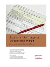 Broszura informacyjna do zeznania PIT-37 o wysokości osiągniętego dochodu (poniesionej straty) za 2024 rok - druki GOFIN