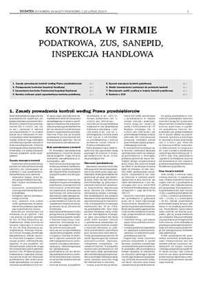 Kontrola w firmie - podatkowa, ZUS, Sanepid, Inspekcja Handlowa