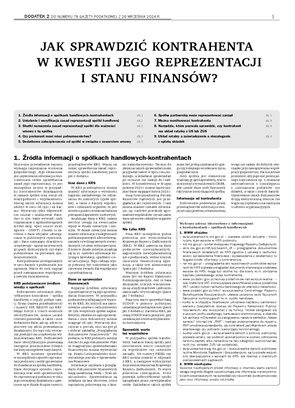 Jak sprawdzić kontrahenta w kwestii jego reprezentacji i stanu finansów?