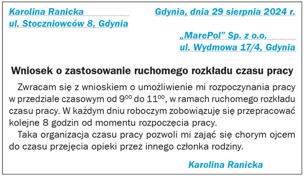 Stosowanie ruchomego i indywidualnego rozkładu czasu pracy