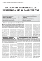 Dodatek do Gazety Podatkowej - Najnowsze interpretacje Dyrektora KIS w zakresie VAT