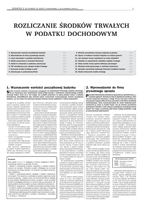 Dodatek do Gazety Podatkowej - Rozliczanie środków trwałych w podatku dochodowym