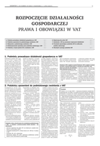 Dodatek do Gazety Podatkowej - Rozpoczęcie działalności gospodarczej - prawa i obowiązki w VAT