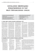 Dodatek do Gazety Podatkowej - Ustalanie obowiązku podatkowego w VAT przy świadczeniu usług