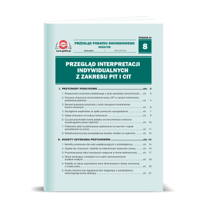 Dodatek PPD 08/2025 - Przegląd interpretacji indywidualnych z zakresu PIT i CIT